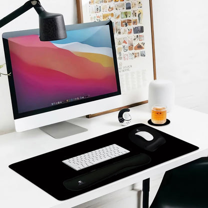 Ergonomic Memory Foam Keyboard Wrist Rest and Large Mouse Pad Combination for Home Office and Gaming - Black