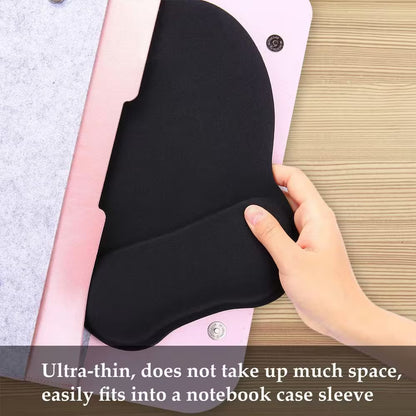 Black Ergonomic Mouse Pad with Wrist Support 1-Pack and Memory Foam Wrist Rest and Non-Slip Base for Computer, Cafe,Home