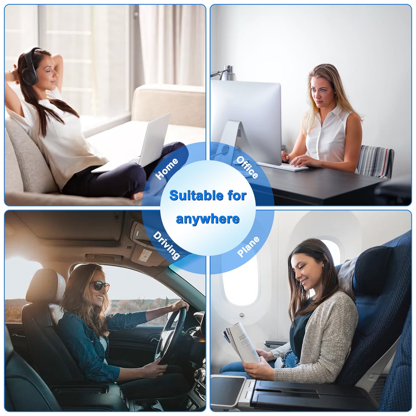 Memory Foam Seat and Lumbar Support Cushion for Tailbone and Hip Pain Relief - Perfect for Office, Car, and Wheelchair Use
