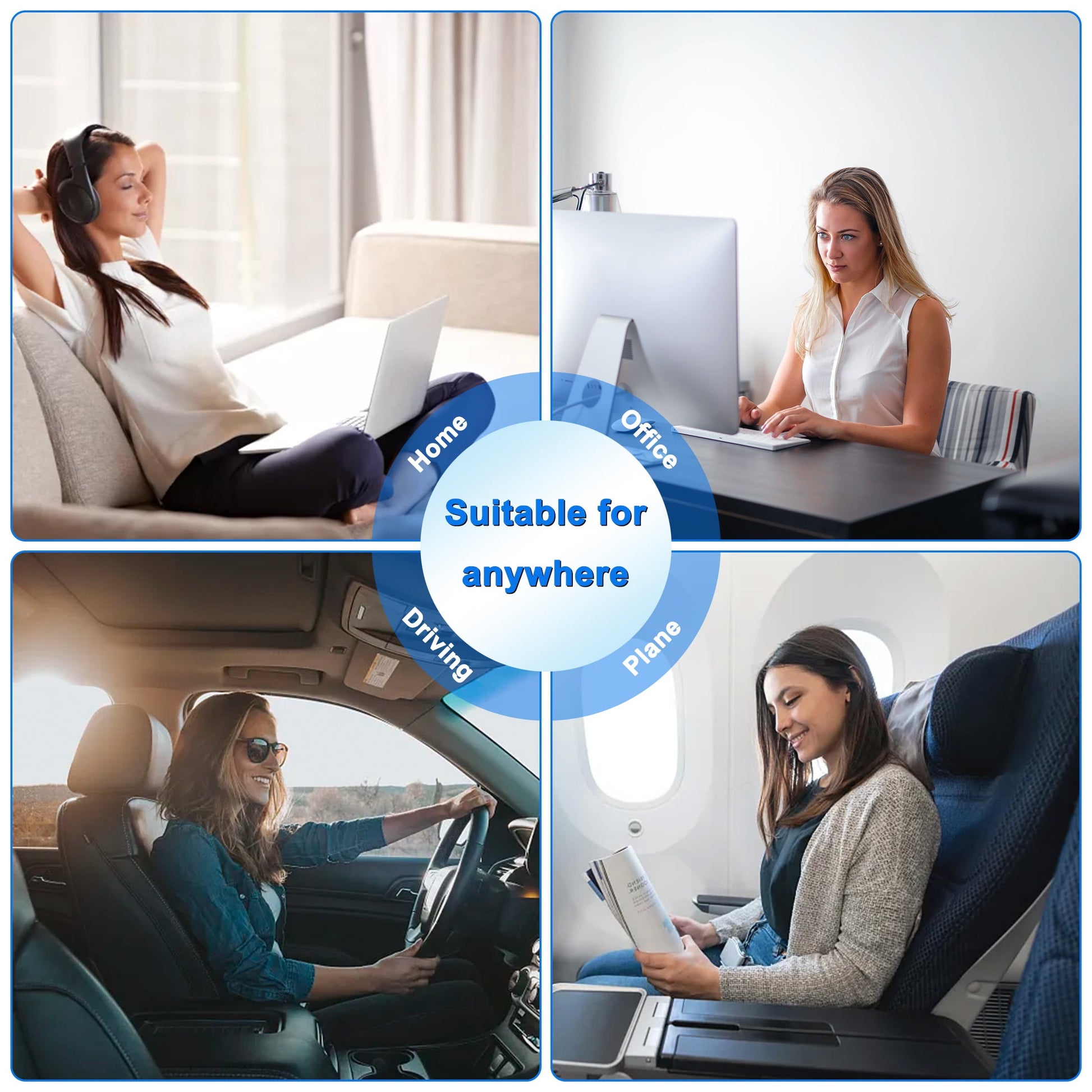 Memory Foam Seat and Lumbar Support Cushion for Tailbone and Hip Pain Relief - Perfect for Office, Car, and Wheelchair Use
