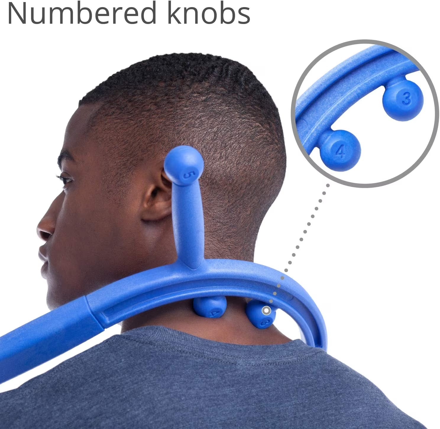 Buddy Elite Handheld Manual Massage Cane - USA Made Full Body Pressure & Trigger Point Massage Tool for Deep Tissue Pain Relief with Dual Massage Hooks for Back, Shoulder, and Neck (2.1 Blue)
