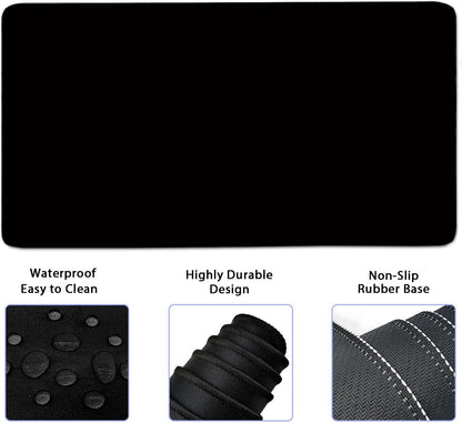 Ergonomic Memory Foam Keyboard Wrist Rest and Large Mouse Pad Combination for Home Office and Gaming - Black