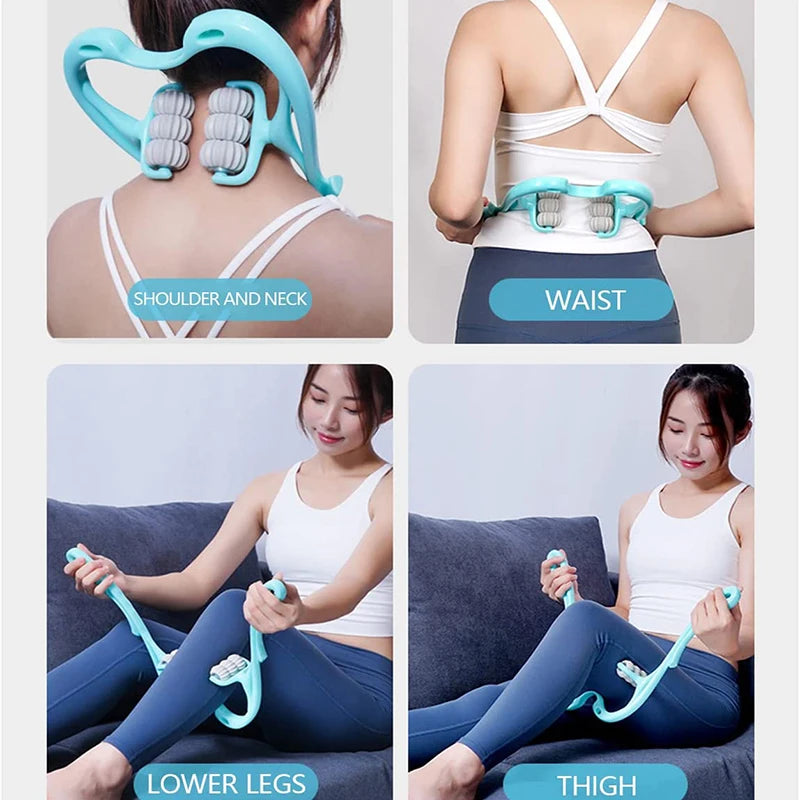 Plastic Pressure Point Therapy Neck Massager and Hand Roller for Neck and Shoulder Relief